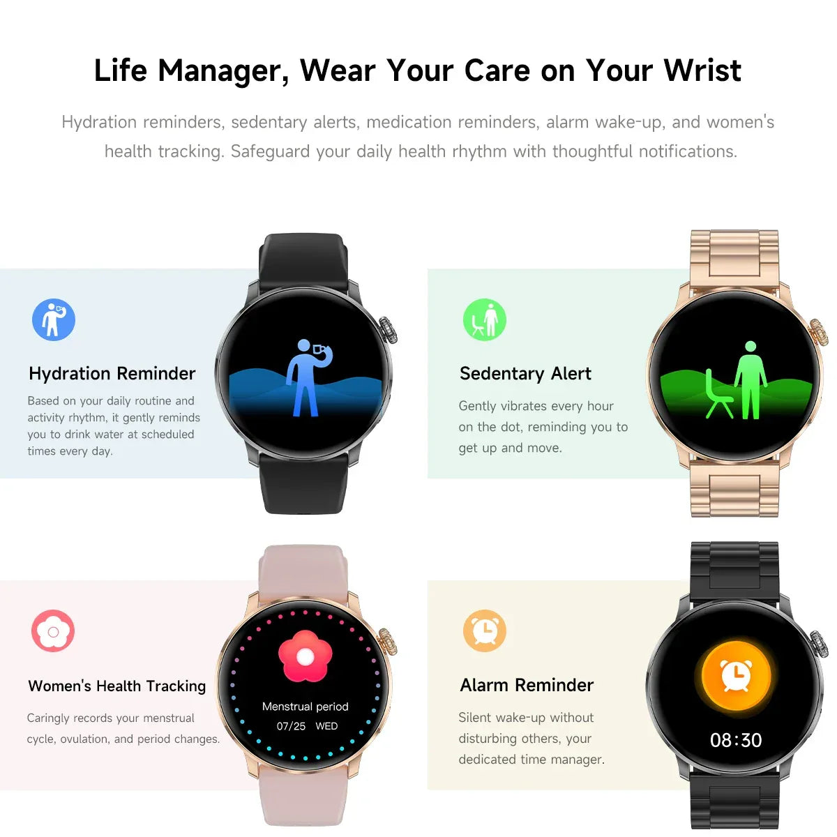 2026New Fashion Smart Watch Lady Man Watch AMOLED Screen GPS Sport Heart Rate Bluetooth Call Waterproof Outdoor Smartwatch Women - Wear444