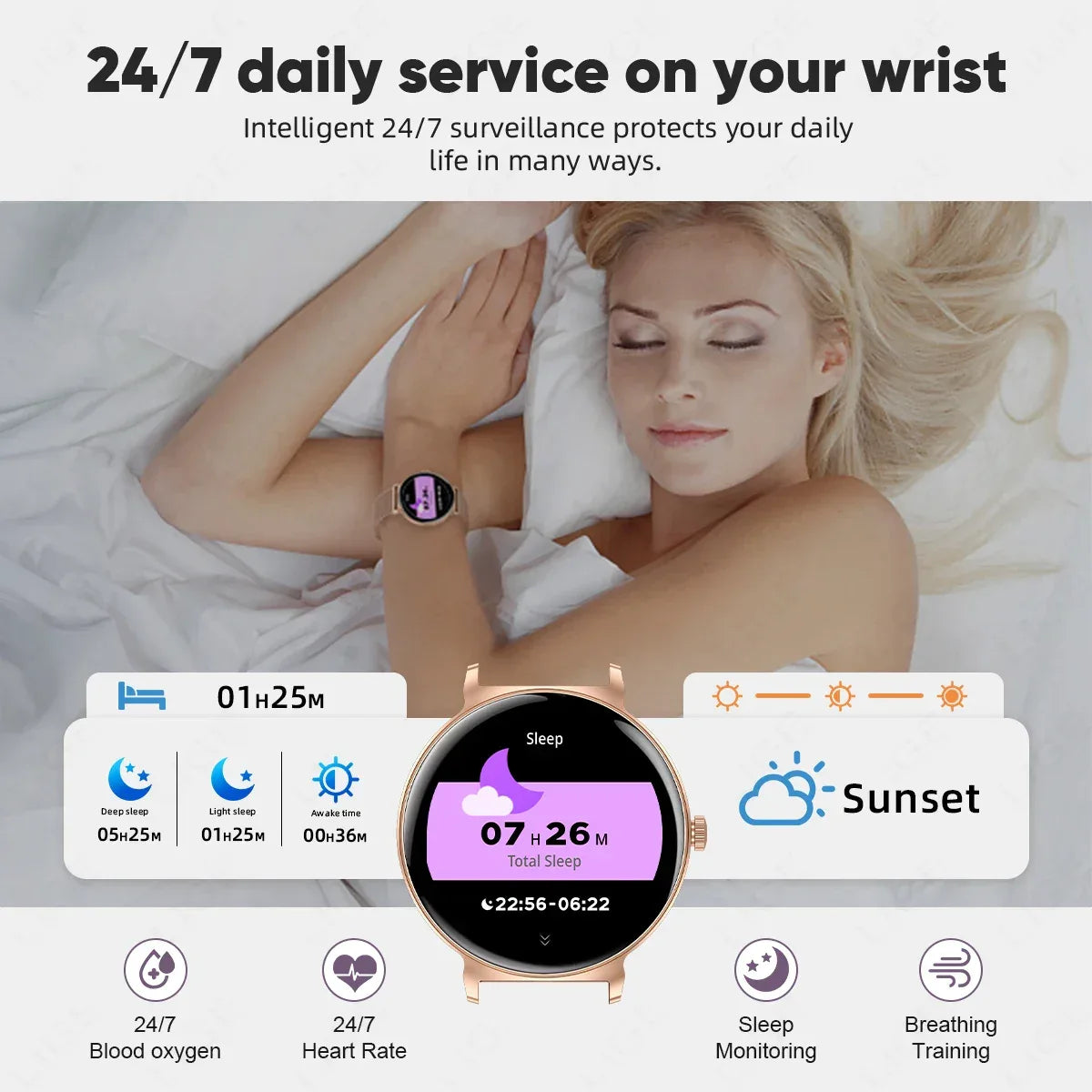 For Android IOS New Ultra Thin Smart Watch Women Screen Always Display Time Sports Bracelet Bluetooth Call Fashion Smartwatch - Wear444