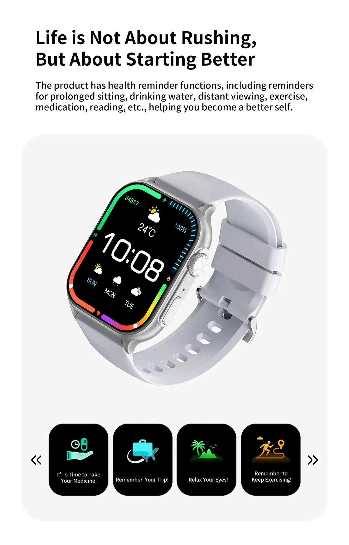 Original Lenovo Smart Watches Sports Fitness Watch Heart Rate Full Touch Screen BT Call Ultra Light Smartwatch for Men Women - Wear444