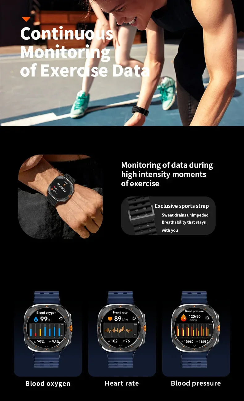 2025 New Watch8 Ultra Smart Watch Classic NFC Health Monitoring Bluetooth Call 3ATM Waterproof HD Smartwatch For IOS Android - Wear444