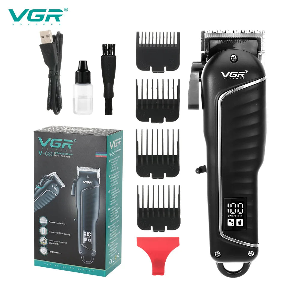 V-683 Hair Clipper Professional Electric Hair Trimmer Rechargeable Clipper Haircut Machine Men's Barber Hair Cutting Machine