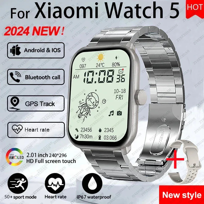 For Xiaomi Watch 5 Global Version Men Women HD AMOLED Display Heart Rate Bluetooth Call GPS Track Waterproof Sports Smart Watch - Wear444