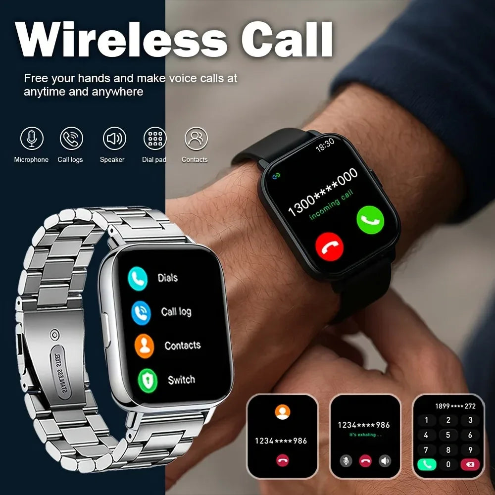 Smart Watch for Men & Women - Multi-Function Fitness Tracker with Call/Message/Weather/Alarm/Remote Camera Control, USB-Powered - Wear444