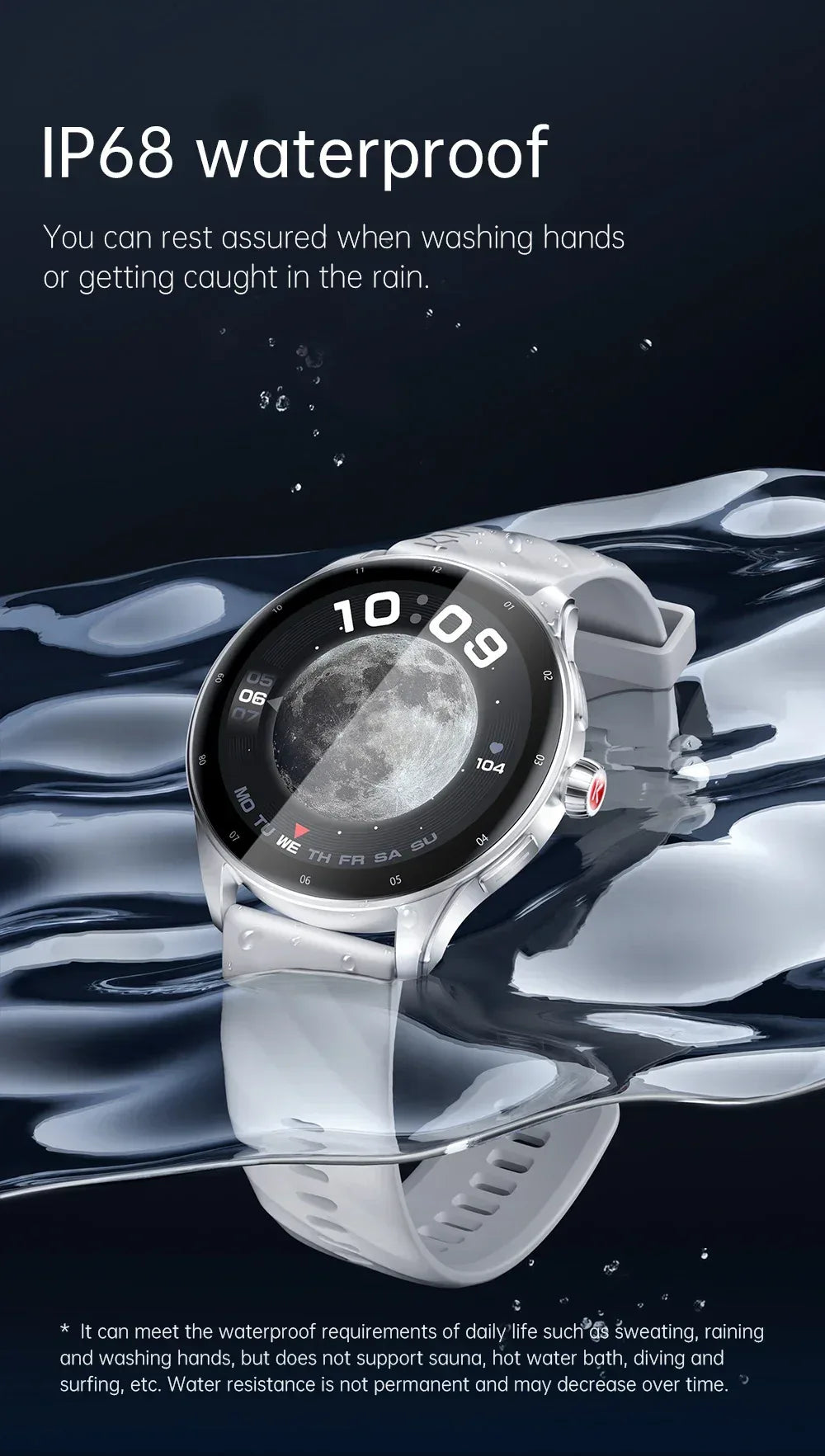 KUMI GW3 Pro Smartwatch 1.43" AMOLED IP68 Waterproof Bluetooth 5.2 Fitness Tracker Heart Rate Blood Oxygen Monitor - Wear444