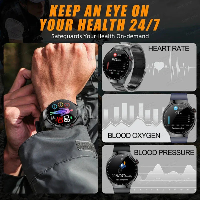 2025 New Nursing Grade Smart Watch Blood oxygen Blood Lipid Uric Acid ECG+PPG Body Temperature Bluetooth Call Health Smartwatch - Wear444