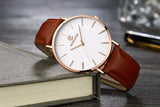 Top Brand Mens Watches Fashion Ultra Thin Analog Quartz Watches Leather Belt Simple Temperament Men's Clock relogios masculino