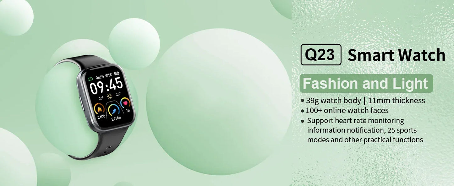 Q23 Smart Watch, Fitness Tracker Watch, 1.69'' Touch Smartwatch Fitness Watch with Pedometer/Sleep Monitor. - Wear444