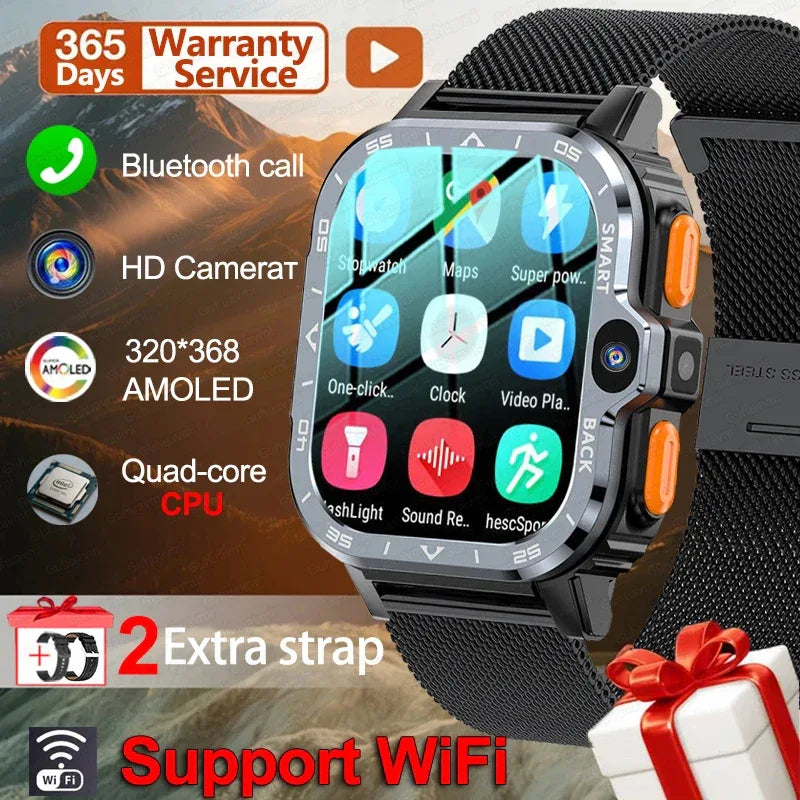 Android WhatsApp Smart 5G Video Voice SOS Call Camera Watch GPS WIFI Trace Locate SIM Card Phone Smartwatch Google Play 8GB+64GB - Wear444