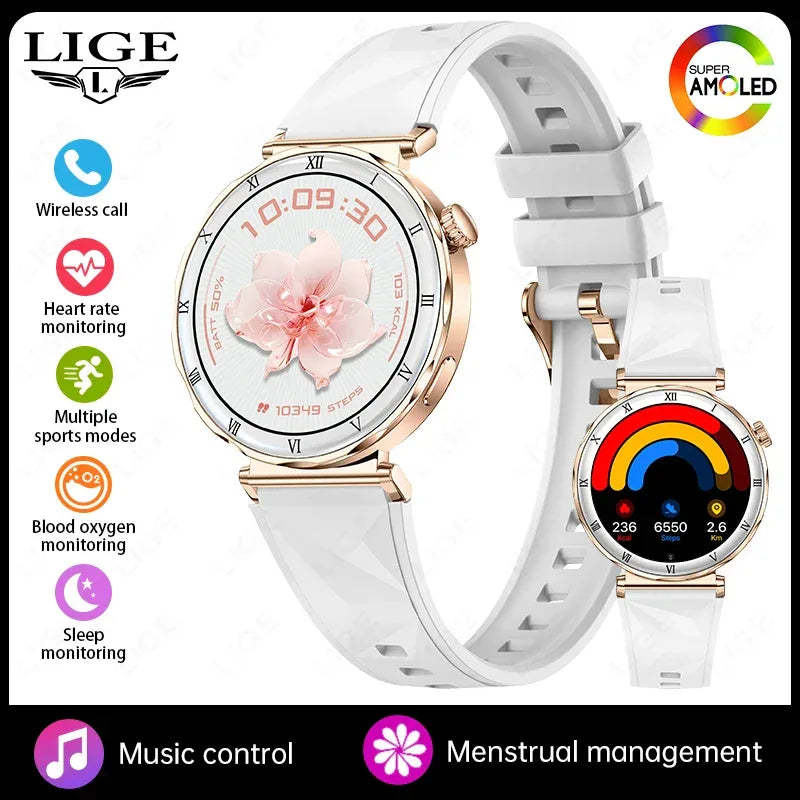 2025 New Fashion Smart Watch Women AMOLED Screen Bluetooth Call Watches Custom Dials Female Health Music Sport Ladies Smartwatch - Wear444