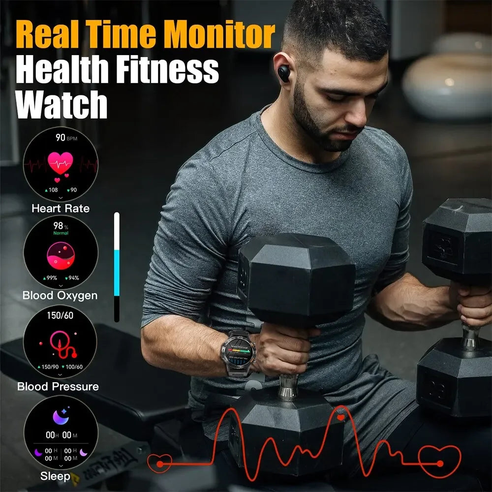 MEVADEN Steel 1.39 Bluetooth Call Smart Watch Men Sports Fitness Tracker Watches IP67 Waterproof Smartwatch for Android IOS MD52 - Wear444