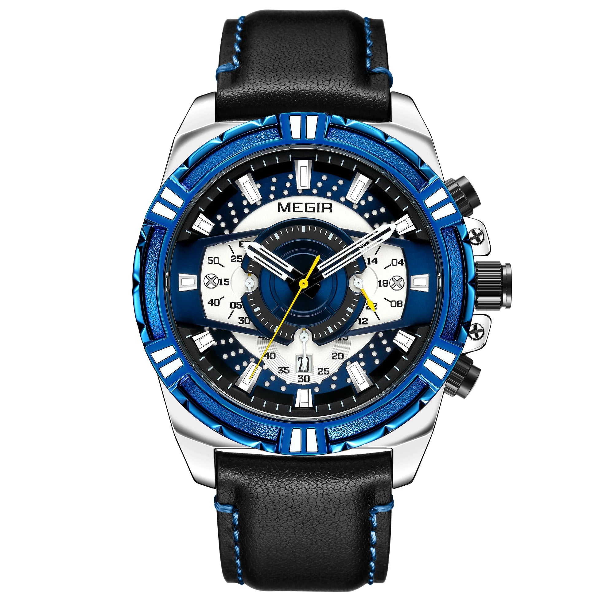MEGIR Luxury Men's Watch Leather Belt Quartz Business Watches Luminous Fashion Sports Man Wristwatch Clock Relogios Masculino