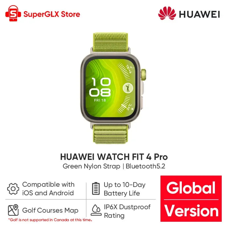 HUAWEI WATCH FIT 4 Pro Smartwatch Global Version 1.82 inch AMOLED Display Sapphire Glass ECG Sensor iOS & Android Compatible NFC - Wear444