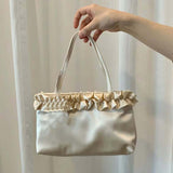 Red Crossbody Bag Handmade Satin Vintage Lace Flower Shoulder Bag