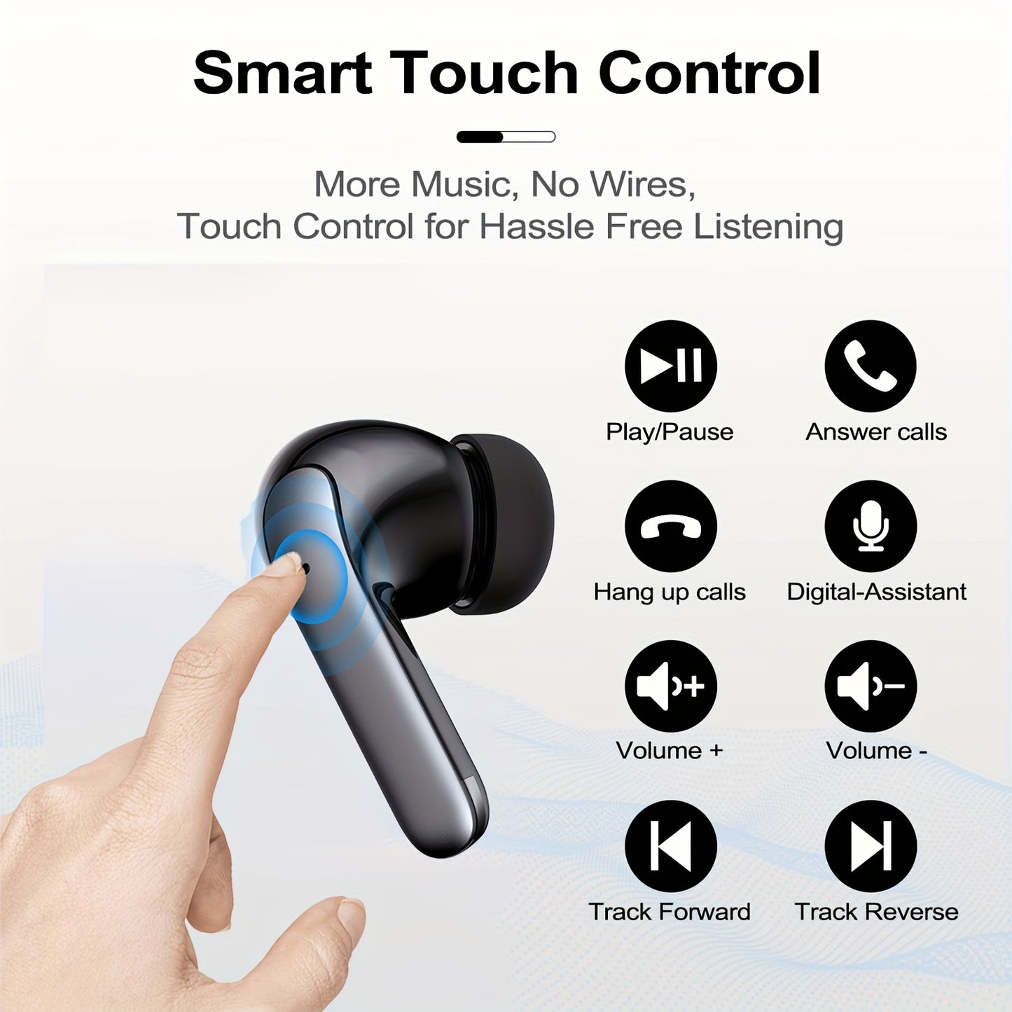 Wireless Earphones, Wireleess 5.3, 13mm Speaker, 30 Hours Of Playback Time, Suitable For IPhone And Android, For Gaming, Business, And Sports With Microphone. With Digital Display Battery Level