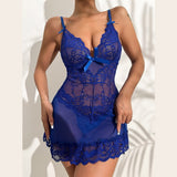 See-through sexy lace pajama set