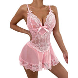 See-through sexy lace pajama set