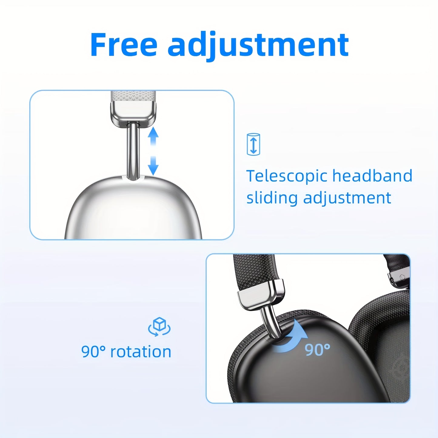 [Christmas Gift] Upgraded High-Quality Wireless Headphones, Lightweight Foldable Earphones with Built-In Microphone, Compatible with 3.5Mm Audio Cable, Travel Work Stereo Laptop Phone, Ios Wireless Gaming Headset, Christmas G