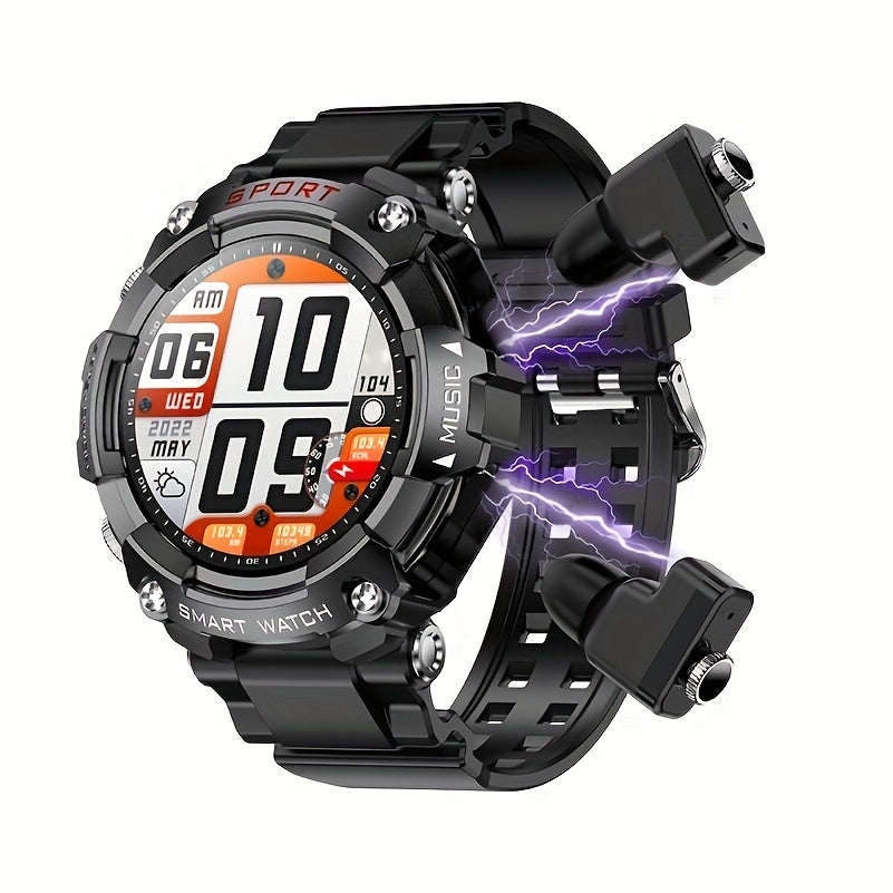 XAXRE Smart Watch With Built-In Earphones, In Ear Comfort In Ear Earphones, Long-Lasting And Painless, 1.52-Inch Screen Smart Watch, 400mAh Large Capacity Battery, Smart Watch Supporting Multiple Languages, Receiving Messages