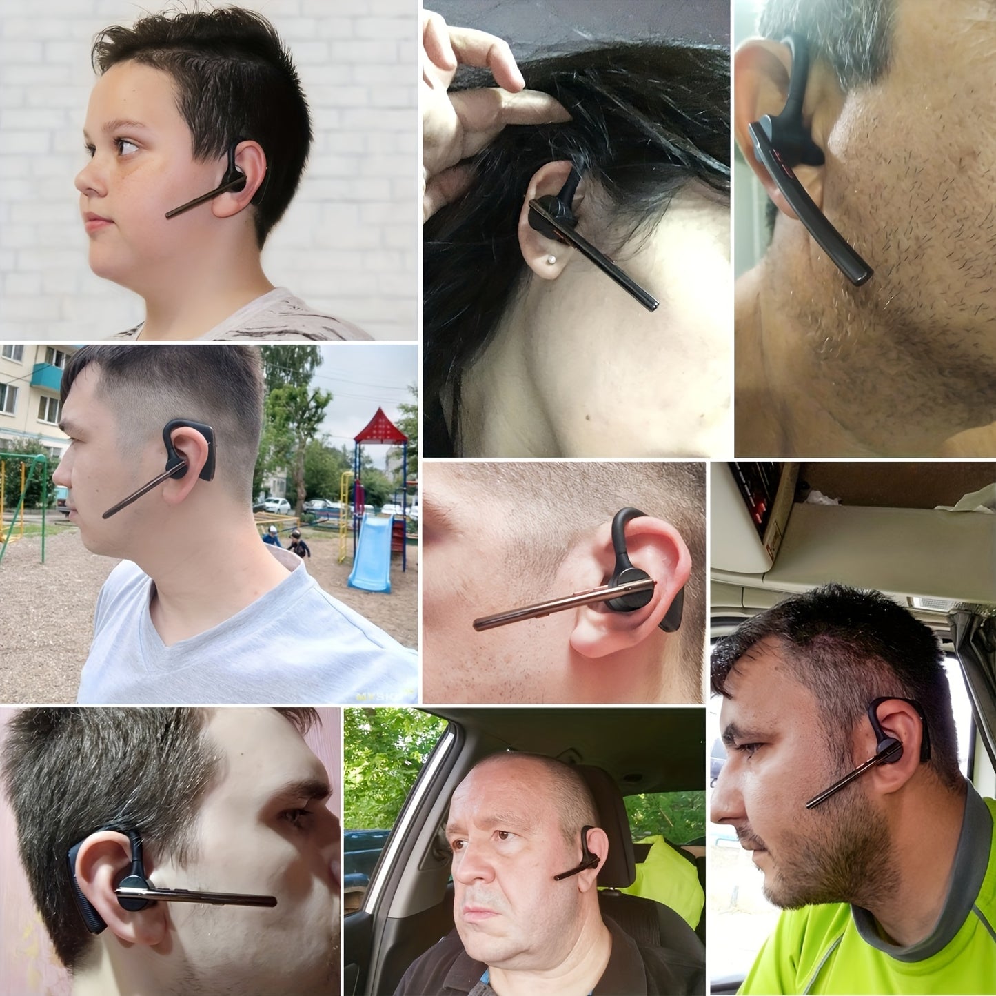 ProSound Bee Wireless Earphones - 24 Hours Talk Time, 270° Rotatable, Dual Microphone, Noise Cancelling, Crystal-Clear Sound, Sweat-Resistant, Easy Pairing for Mobile Phone, Android, Driver, Business, Office