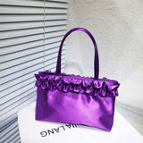 Red Crossbody Bag Handmade Satin Vintage Lace Flower Shoulder Bag