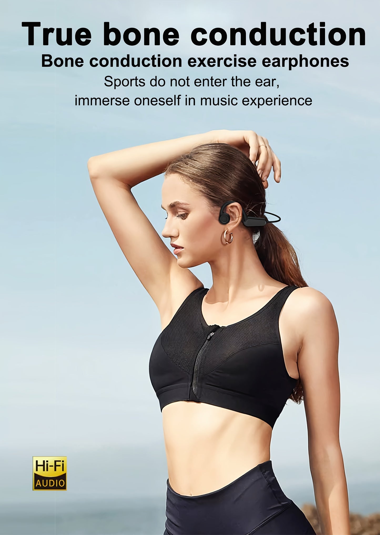 Long Battery Life True Wireless Bone Conduction Earphones 2024 - Open-Ear Design with Built-in Mic, Ideal for Running, Cycling & Driving