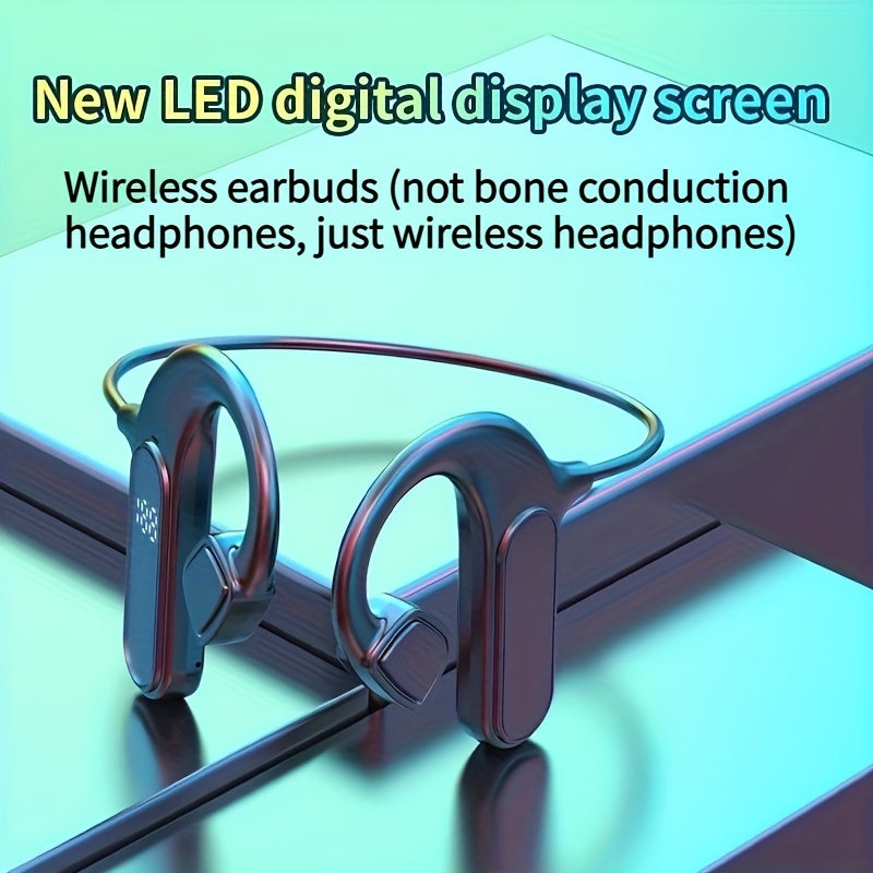 True Wireless Earphones With High-quality Noise Reduction, In Ear Sports Games, Super Long Lifespan, 2024 New Model With Excellent Sound Quality, Equipped With A Digital Display Screen And Removable Memory Card For Playback