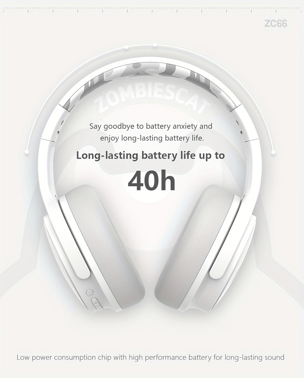 ZOMBIESCAT Wireless Earphones Headworn Wireless Noise Reduction Computer Wired Game 2024 New Ultra Long Range