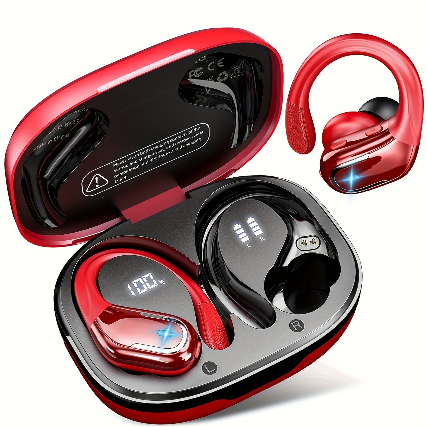 New Wireless Earbuds for Running Sports: LIFEBEE Earphones with Earhooks, Pure Bass Sound, Dual-LED Display, ENC Noise Cancelling, Built-in Microphone