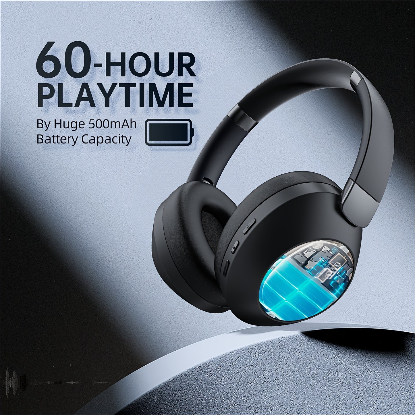 LIFEBEE Wireless Earphones with Microphone, Foldable Lightweight Headset for Home Office And Mobile Use, Featuring Active Noise Cancellation