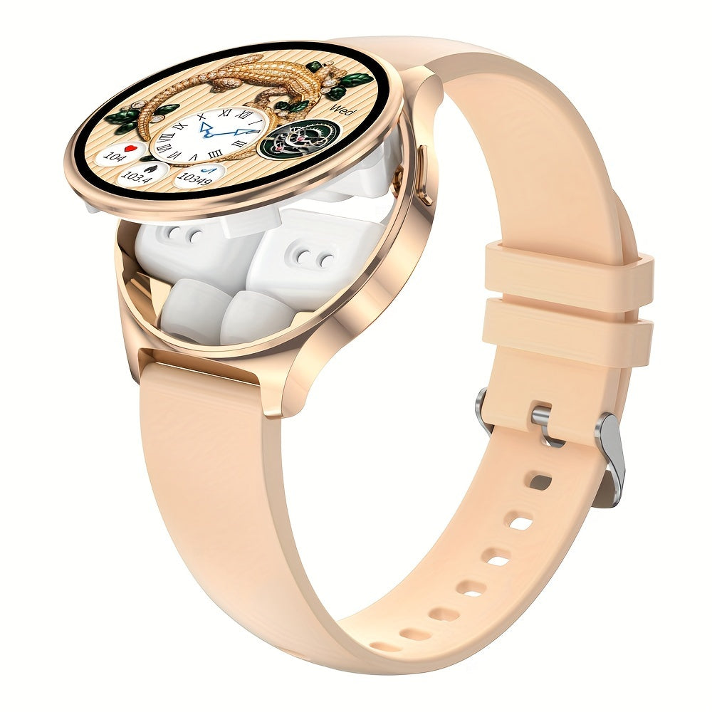 Newest Smart Watch With Earbuds (Wireless Call) For Women's Men's Best Gift, 1.27" HD Display, Multi Sports Modes, Sedentary Reminder, TWS Earphones Music, Weather Forecast, Sports Pedometer Watch For Android IOS