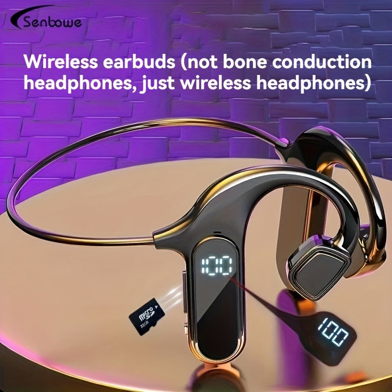 True Wireless Earphones With High-quality Noise Reduction, In Ear Sports Games, Super Long Lifespan, 2024 New Model With Excellent Sound Quality, Equipped With A Digital Display Screen And Removable Memory Card For Playback