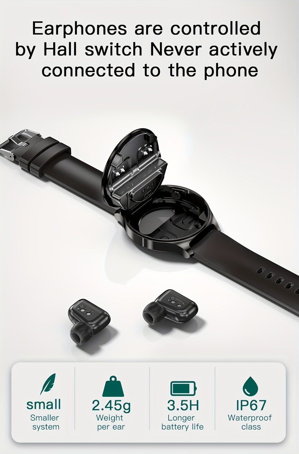 Newest Smart Watch With Earbuds (Wireless Call) For Women's Men's Best Gift, 1.27" HD Display, Multi Sports Modes, Sedentary Reminder, TWS Earphones Music, Weather Forecast, Sports Pedometer Watch For Android IOS