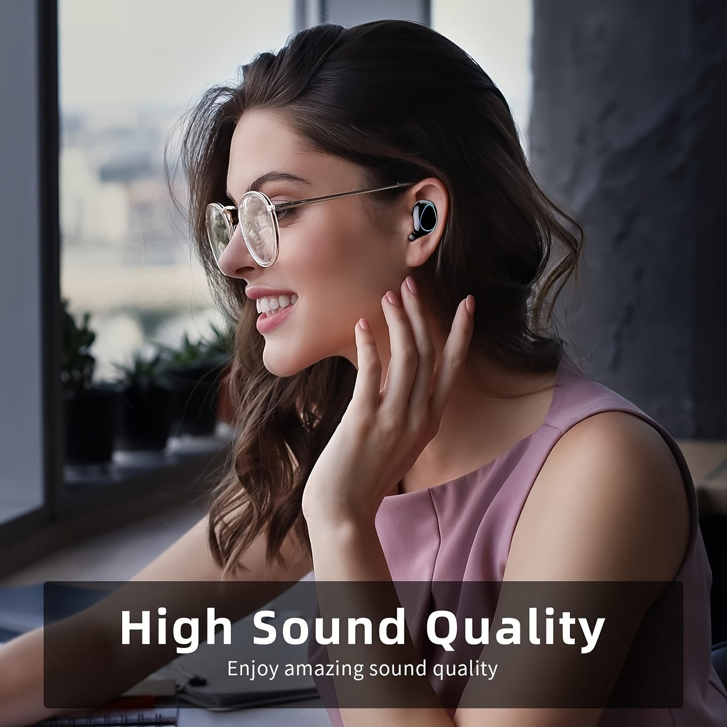 Mosyxe Wireless Stereo Earphones with Touch Control, Dual Microphones, and Type-C Charging - Ideal for Sports, Gaming, and Running