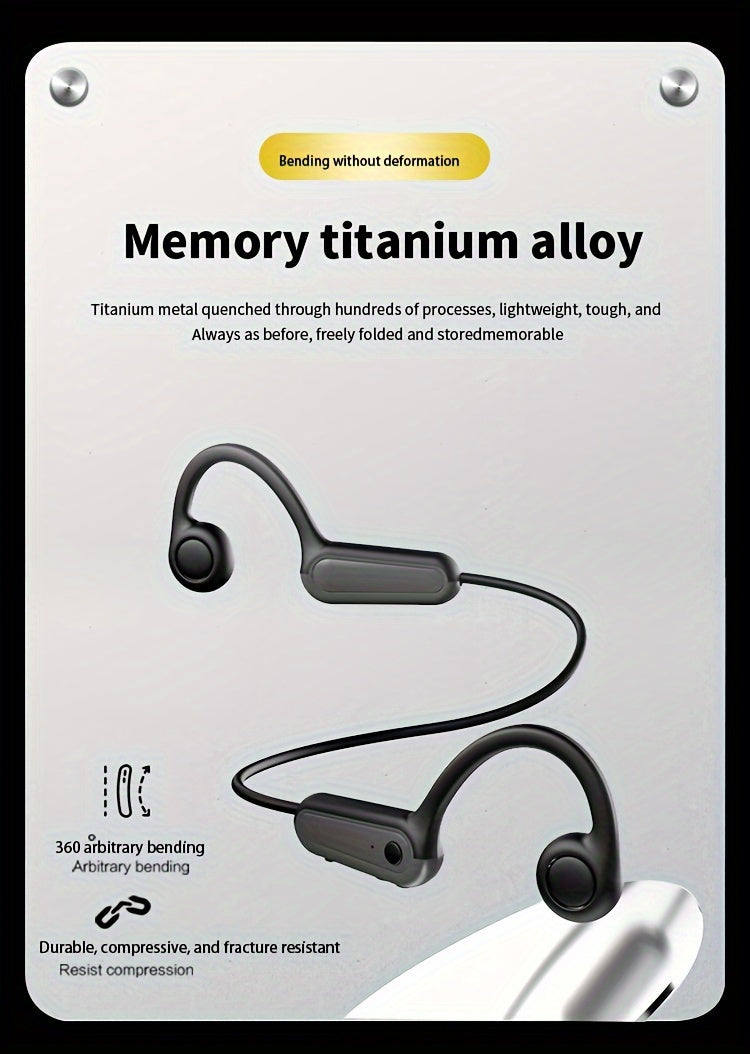 Long Battery Life True Wireless Bone Conduction Earphones 2024 - Open-Ear Design with Built-in Mic, Ideal for Running, Cycling & Driving