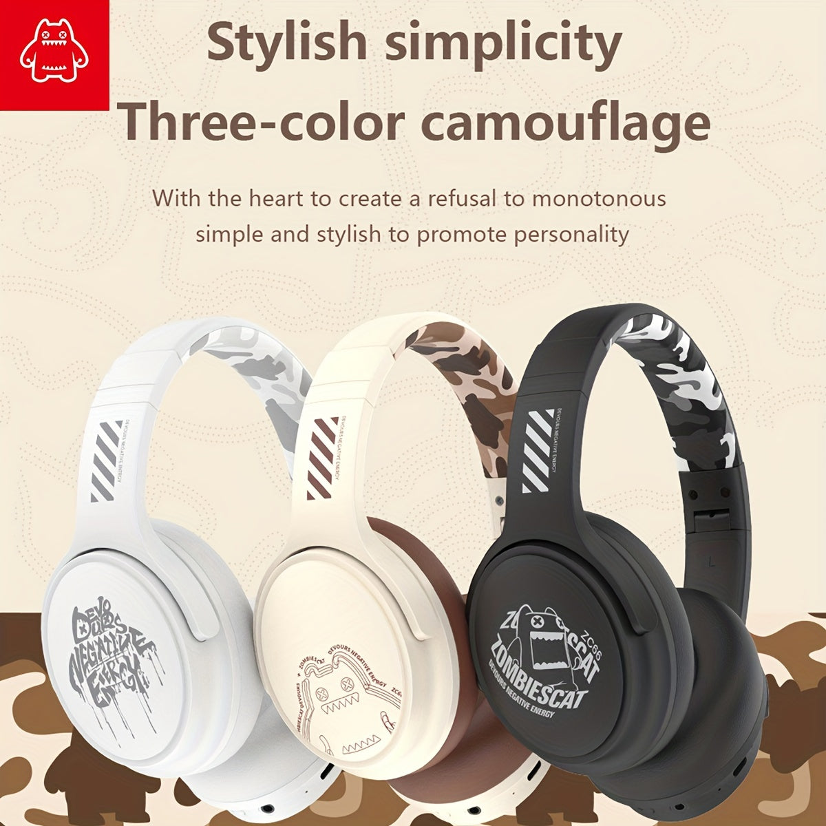 ZOMBIESCAT Wireless Earphones Headworn Wireless Noise Reduction Computer Wired Game 2024 New Ultra Long Range