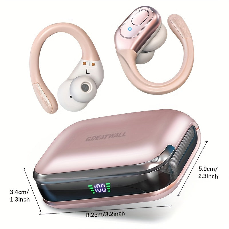 GREATWALL TWS Wireless Earphones Headset Wireless 5.3 Sports ear-hook Headset Stereo noise reduction Earbuds Battery Capacity Digital Display Low Latency And Low Power Consumption Built-in Microphone HD Call