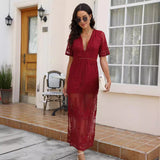 A frilled lace summer dress
