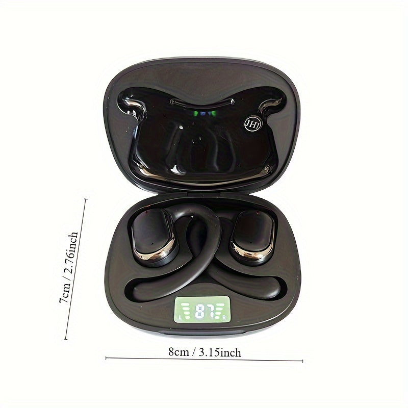 OWS Wireless TWS Audio Earphones With LED Power Display, Sports Ear Directional Sound Transmission, Earphones Supporting 90 Degree Adjustment, Non In Ear Sports Earphones, Game Music HIFI Surround Sound