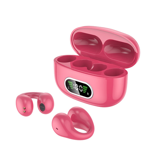 2023 High-Performance Long-Life Wireless Clip-On Earphones-HD Stereo Sound-Non-In-Ear Comfort-Digital Display-Universal Compatibility-Ideal for iPhone & Android-Unisex Gift