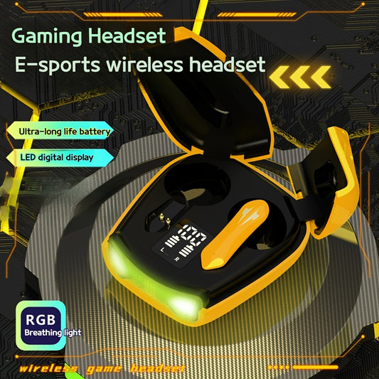 2024 New Model Wireless Earphones - Exceptional Sound Quality, Long Lifespan, Digital Display, Large Capacity Charging Case, Scissor Door Design, Game RGB Breathing Light, Sweat-Resistant, Comfortable Fit for Sports and Games
