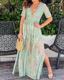 A frilled lace summer dress
