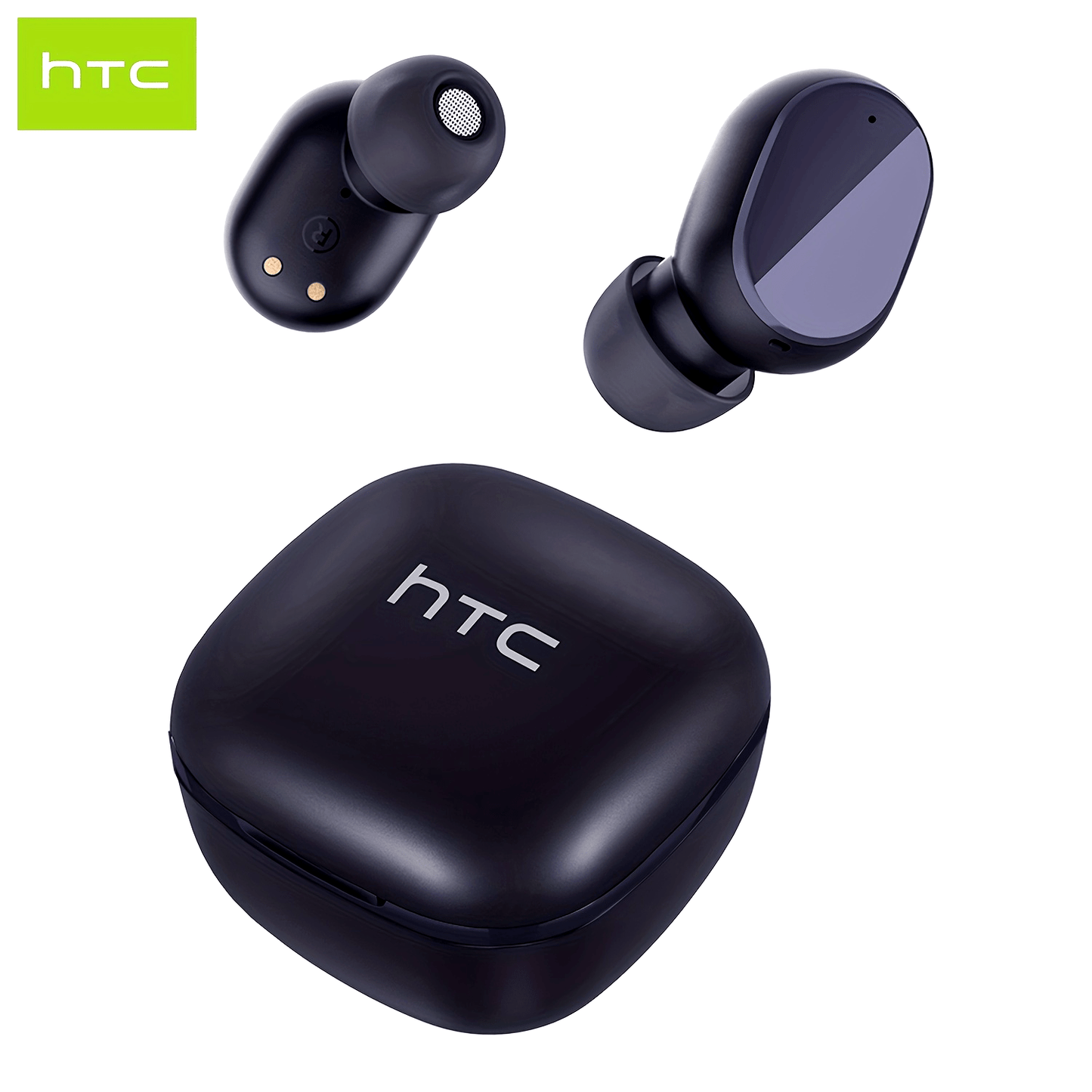 HTC True Wireless Earbuds 6 Stereo Earphones, In Ear Headphone With Transparent Charging Case, Built-in Microphone/Touch Control For Calling, Running